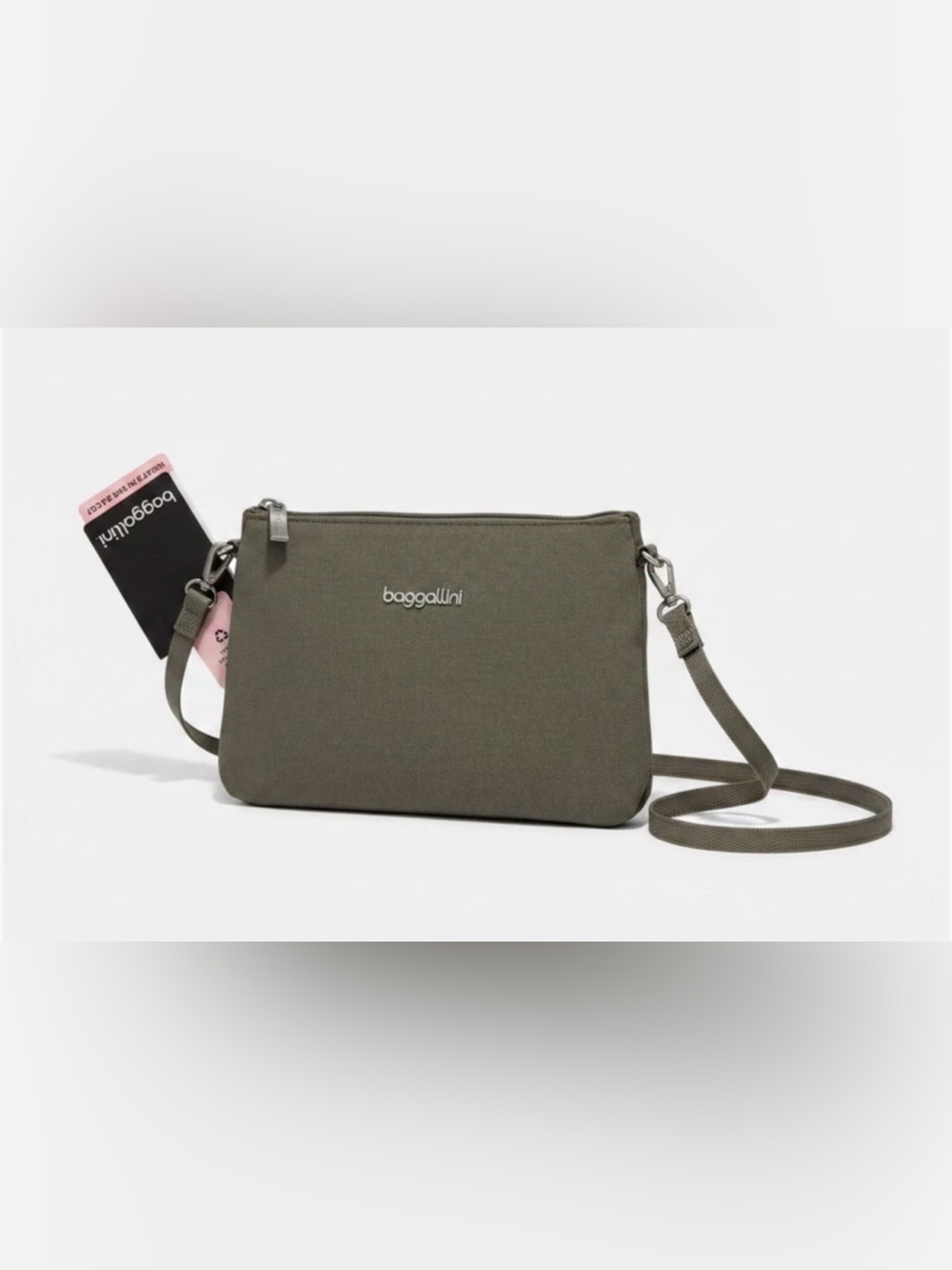 Baggallini The Only Mini Bag Gray and Wristlet Crossbody Multiple Compartments